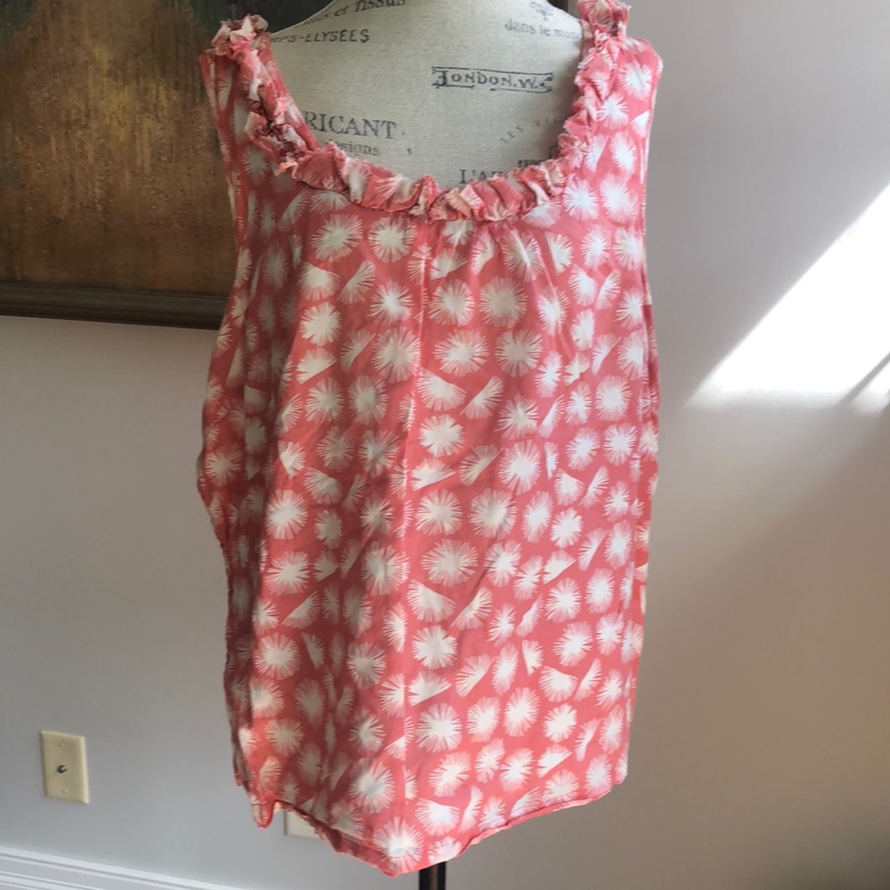 Boden Sleeveless Ruffle Top - Size 18, salmon